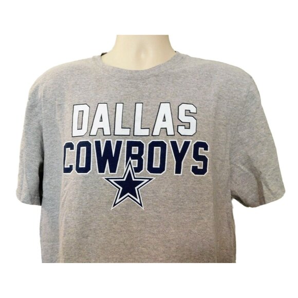 Dallas Cowboys Tee Shirt L Gray NFL Football Short Sleeve Cotton Polyester - Picture 5 of 6